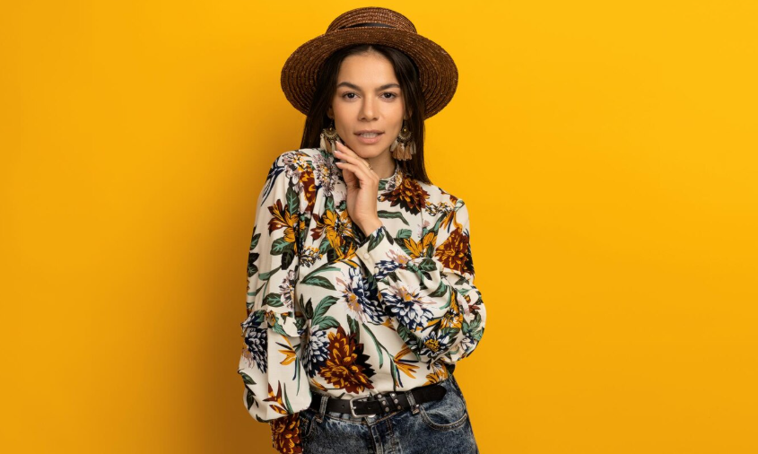 Estampa blusa com impressão digital têxtil com cores especiais